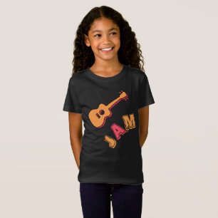 Rockgitarre, Musik-Jam-Stil, Orange & Rote Kunst T-Shirt