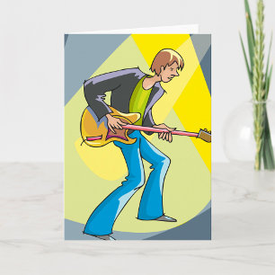 Rockgitarrist 70er Stil Musiker Karte