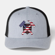 Rockhammer des Geologen mit amerikanischer Flagge