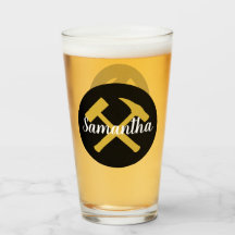 Rockhammer und Personalisierter Name des Geologen