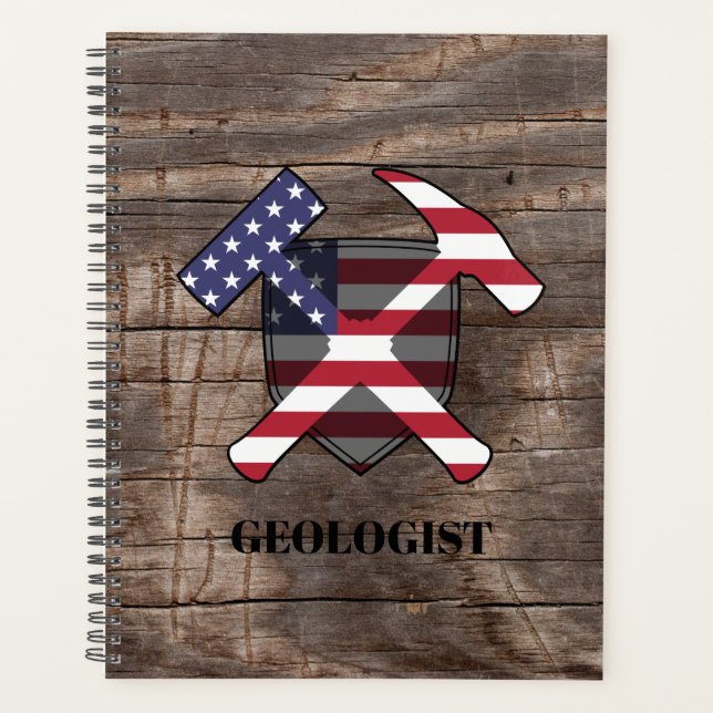 Rockhammer und Schild des amerikanischen Geologen Planer (Vorderseite)