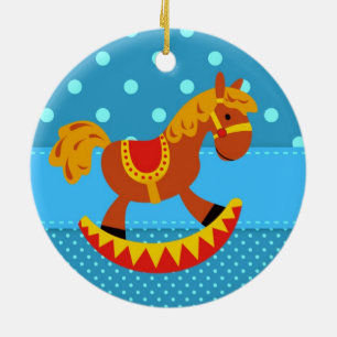 Rockhorn, Rot und Gold Keramikornament