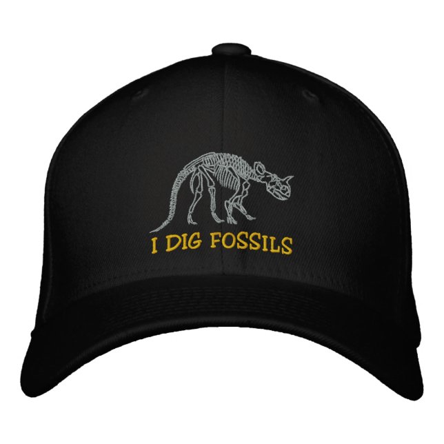 Rockhound "I Dig Fossils" bestickte Hülle Kappe (Vorderseite)