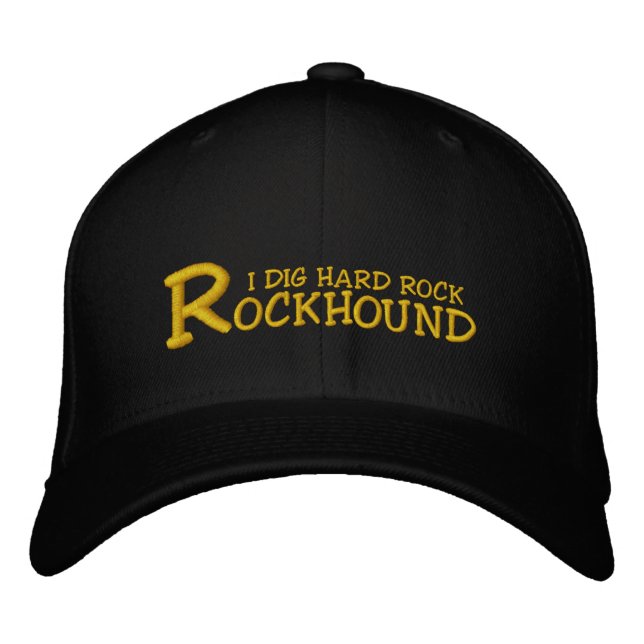 Rockhound "I Dig Hard Rock" bestickte Hülle Baseballkappe (Vorderseite)