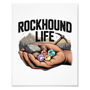 Rockhound-Leben Rockhounding & Kristall-Tumbling Fotodruck
