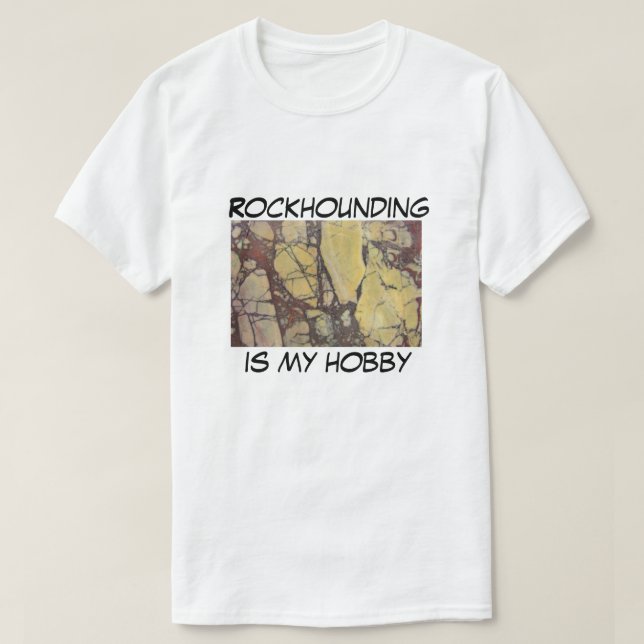 Rockhounding ist mein Hobby Yellow Red Agate Foto T-Shirt (Design vorne)