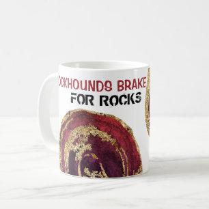 *~* ROCKHOUNDS BRAKE FOR ROCKS Agate Gold Glitzer Kaffeetasse