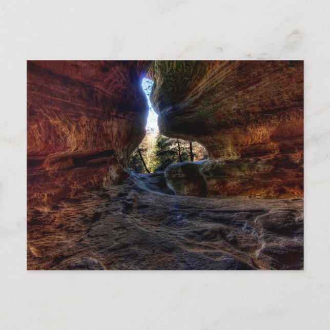 Rockhouse, Hocking Hills Staat Park, Ohio Postkarte (Vorderseite)