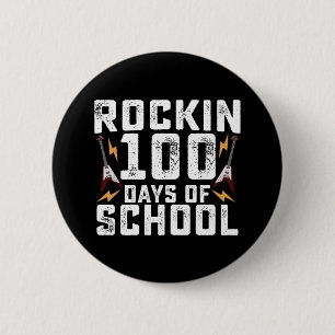 Rockige 100 Tage Schule Rock Gitarre Vintage Button