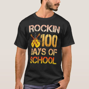 Rockin' 100 Days of School Gitarre Musiklehrer T-Shirt