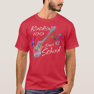 Rockin 100 Days of School Gitarre Musiklehrer T-Shirt