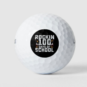 Rockin 100 Days of School Rock Gitarre Vintag Golfball