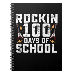 Rockin 100 Days of School Rock Gitarre Vintag Notizblock