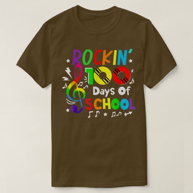 Rockin 100 Tage Musiknote Lehrer & St. T-Shirt (Design vorne)