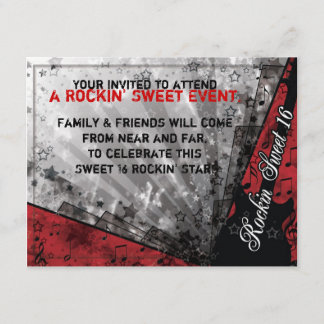 Rockin 16. Geburtstag Geburtstag Einladung