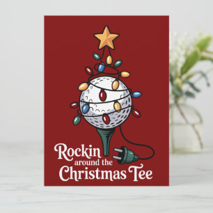 Rockin Around The Christmas Tee Lustiger Golf Weih Feiertagskarte