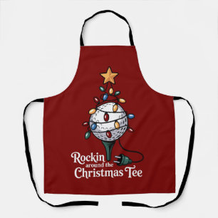 Rockin Around The Christmas Tee Lustiger Golf Weih Schürze
