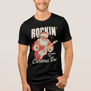 Rockin' Around The Christmas Tree Rock-Musik Weihn Tri-Blend Shirt