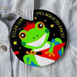 Rockin' Birthday Tree Frog mit Red Guitar Button