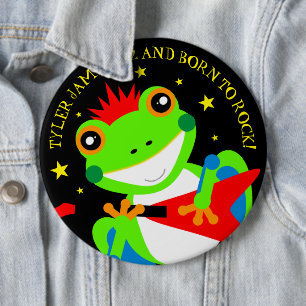 Rockin' Birthday Tree Frog mit Red Guitar Button
