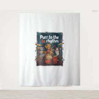 Rockin' Cat Band Wandteppich