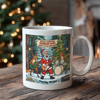Rockin Christmas Santa Rentier Band Weihnachten Kaffeetasse