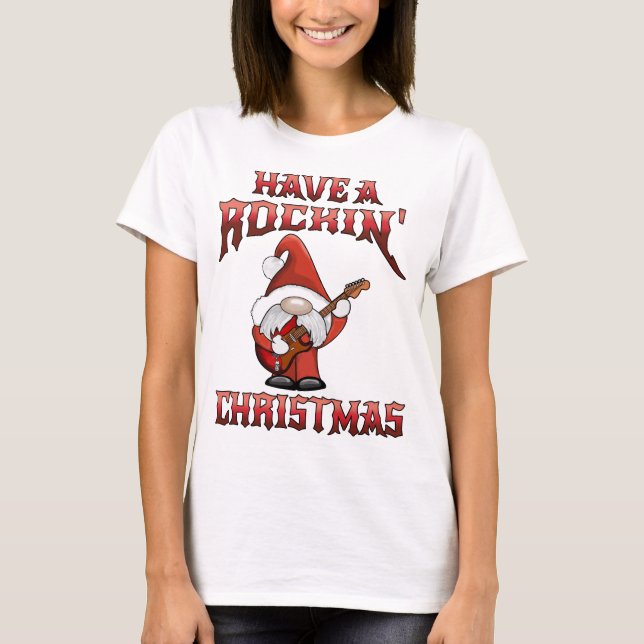 Rockin Christmas Santa T Shirt (Vorderseite)