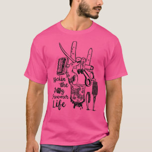 Rockin' Die Hunde Groomer Leben Tattoo Hand mit Sc T-Shirt