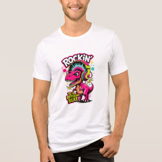 Rockin 'Dino T-Rex - Lustiger Dinosaurier-Musiklie Tri-Blend Shirt