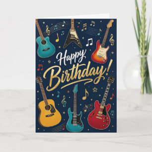 Rockin Guitar Happy Birthday-Karte Feiertagskarte