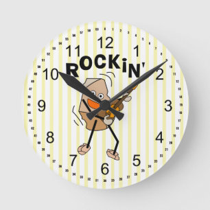 Rockin' Guitar Runde Wanduhr