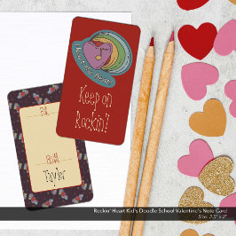 Rockin' Heart Kid's Doodle School Valentine Mitteilungskarte