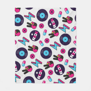 Rockin' Hippie: Vinyl Vintage Muster Fleecedecke