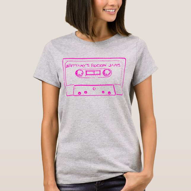 Rockin Jams Pink Name Template T-Shirt (Vorderseite)