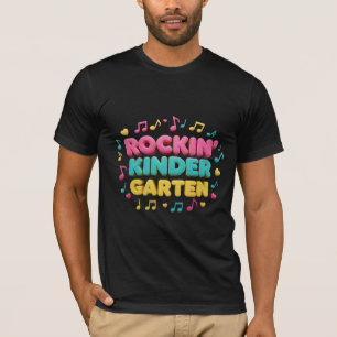Rockin' Kindergarten Buntes Musikdesign T-Shirt