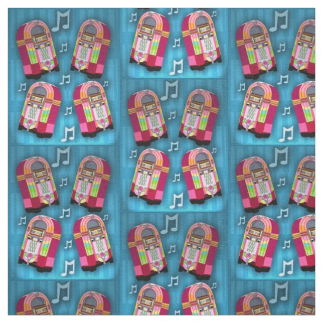 Rockin Neon Jukeboxes Stoff (Muster)