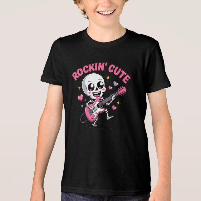 Rockin’ Niedliches Skelett Kids T - Shirt (Vorderseite)