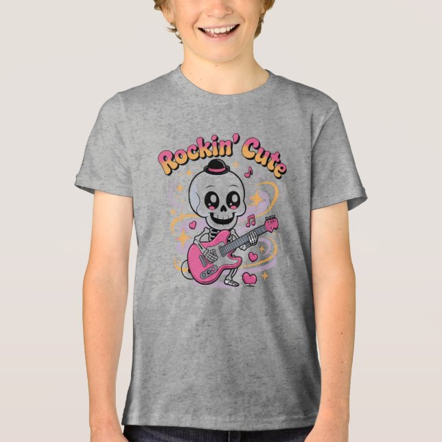 Rockin’ Niedliches Skelett Kids T - Shirt (Vorderseite)