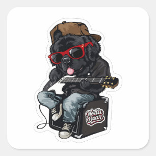 Rockin' Notta Bear Quadratischer Aufkleber