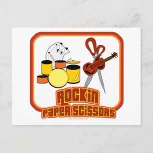 Rockin-Papierschere Postkarte