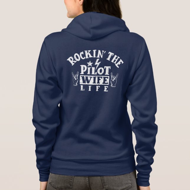 Rockin' Pilot Ehefrau Life T - Shirt (Rückseite)