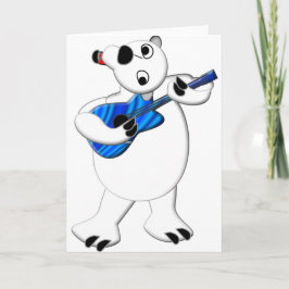 Rockin' Polar Bear mit Gitarre Feiertagskarte