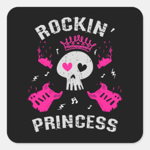Rockin' Princess Quadratischer Aufkleber