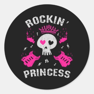 Rockin' Princess Runder Aufkleber