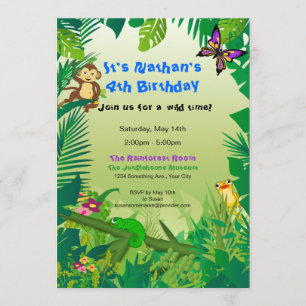 Rockin' Regenwald Geburtstagseinladung Einladung