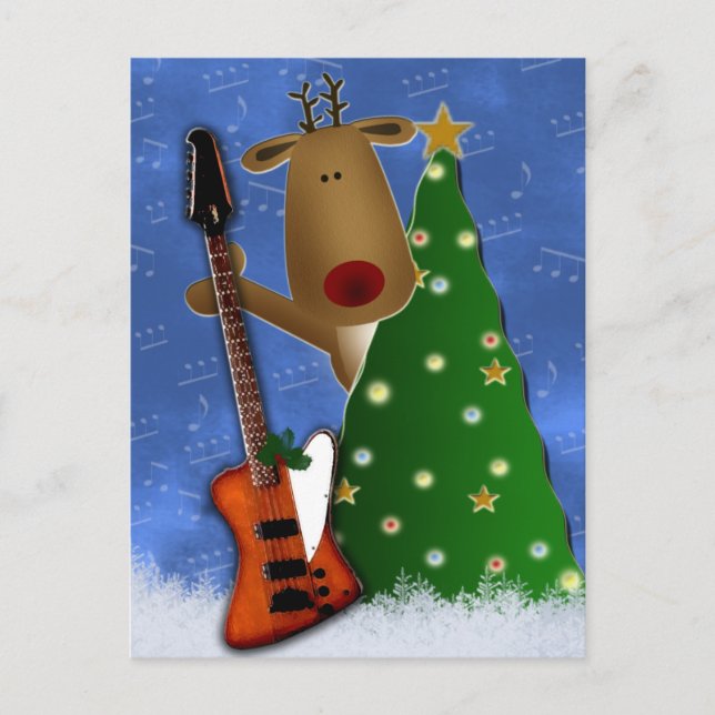 Rockin Reindeer Postkarte (Vorderseite)