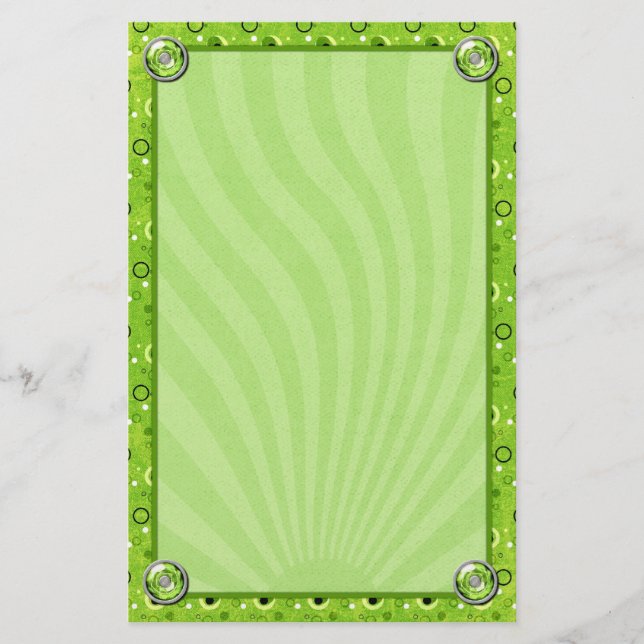 Rockin Retro Lime Green Design Briefpapier (Vorderseite)