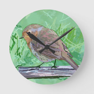 Rockin Robin Runde Wanduhr