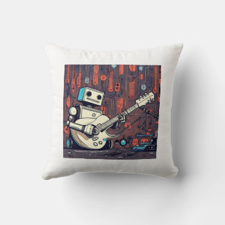 Rockin' Roboter: Gitarrist Robot Print Throw Kisse Kissen