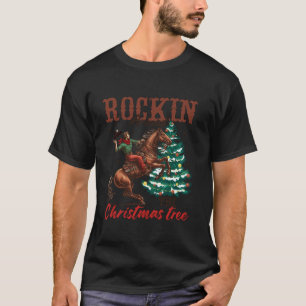 Rockin rund um den Cowboy Weihnachtsbaum Santa Rid T-Shirt